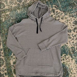 Navy blue and white stripe hoodie